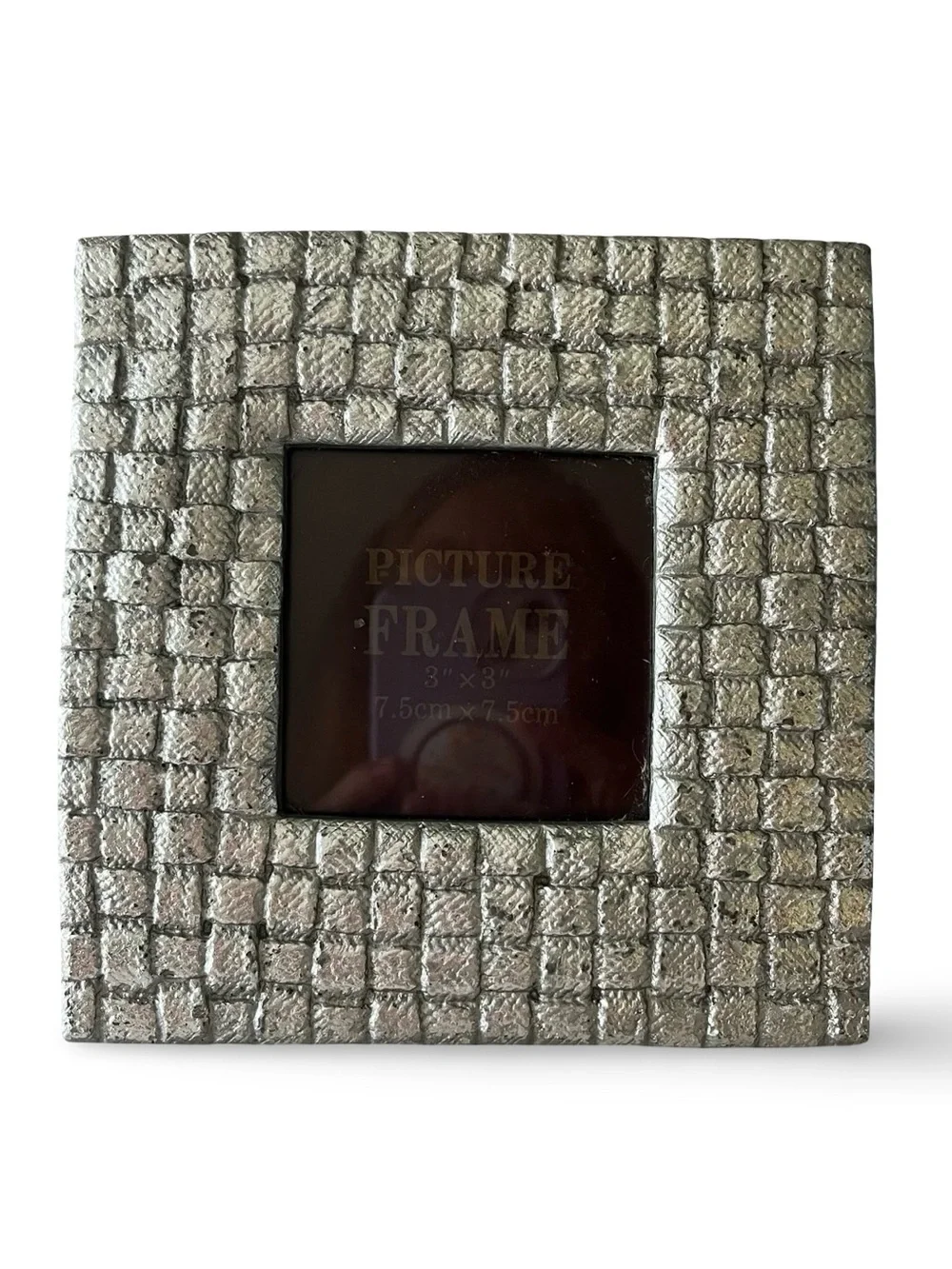 Silver Basketweave Square Picture Frame 6”x 6”